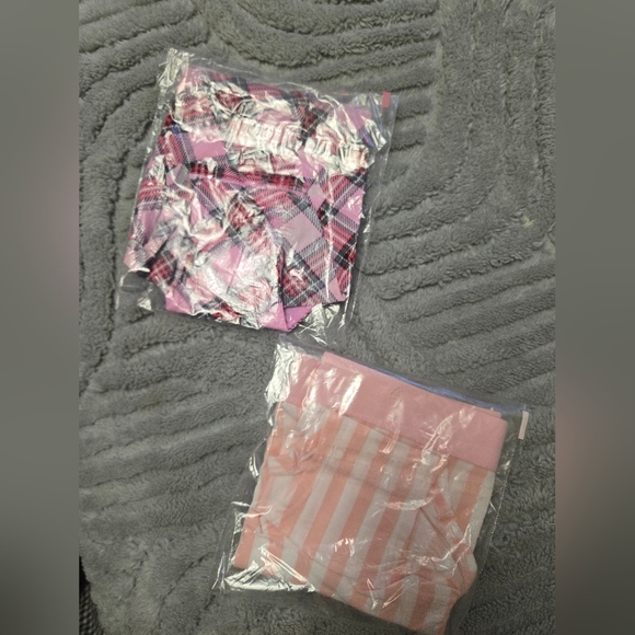 Victoria's Secret Pink Plaid & Pink Stripe Panty Set - Picture 2 of 2